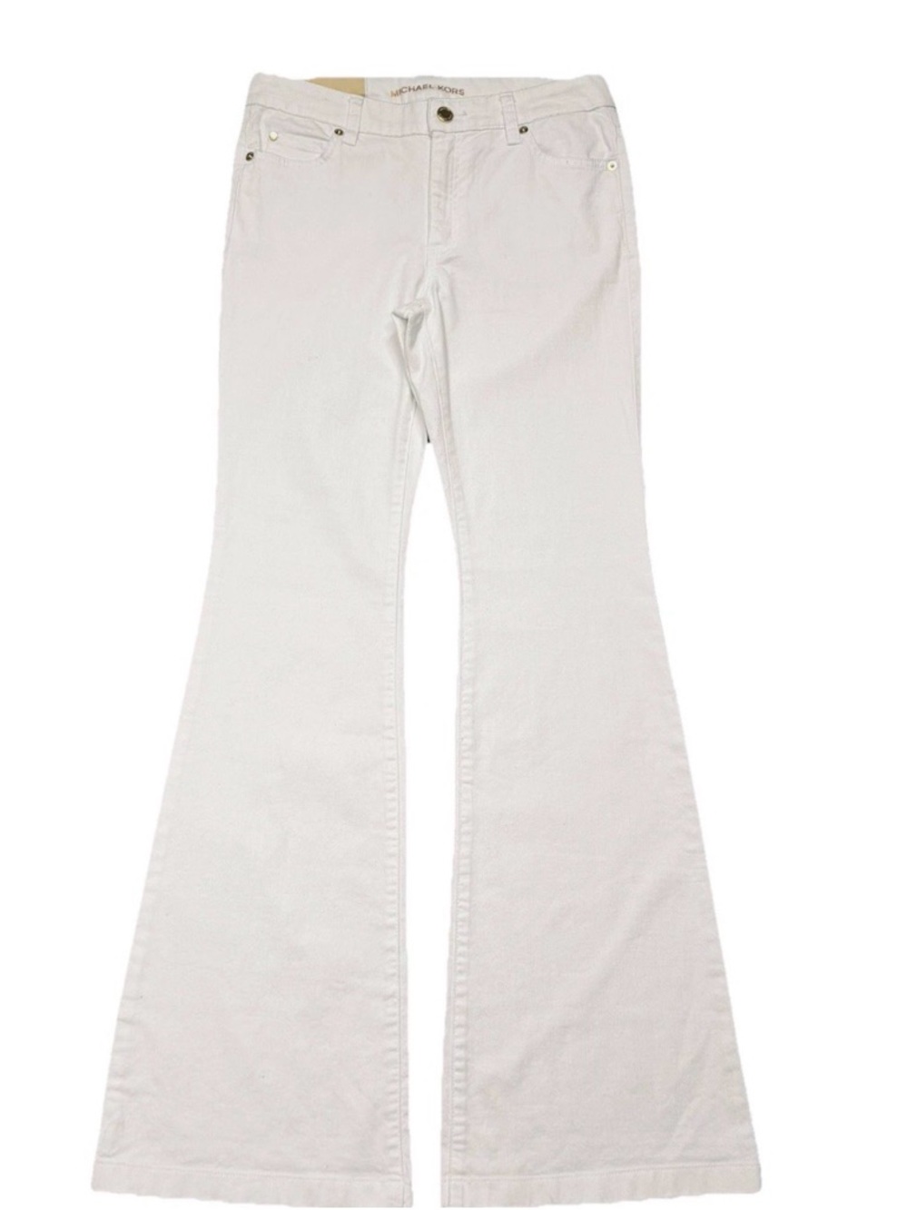 Michael Kors Selma High-Rise White Flare Jeans - Women size 14 NWT - Picture 2 of 6